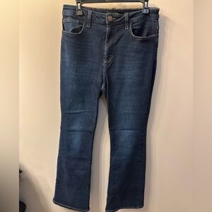 Lee Women's Dark Indigo Mini Flare Slim Fit Jeans Size 12